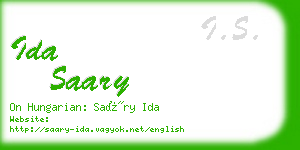 ida saary business card